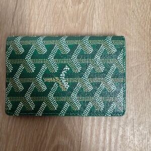 Goyard Green and White Patterned Wallet